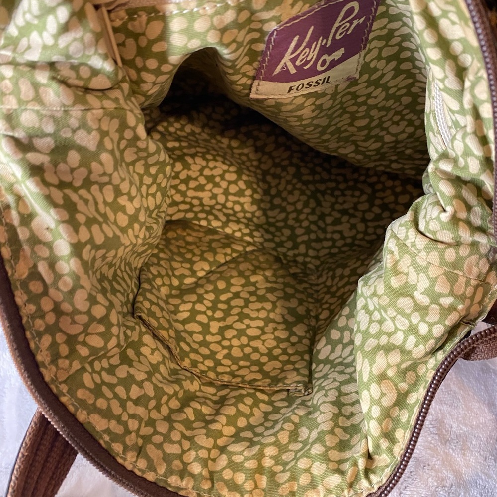 Fossil Black Quilted Crossbody Bag with Brown Accents - Picture 5 of 7